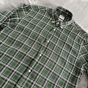 Zara Relaxed Fit Button Up‎ Shirt Mens Medium Green Plaid Long Sleeve Casual